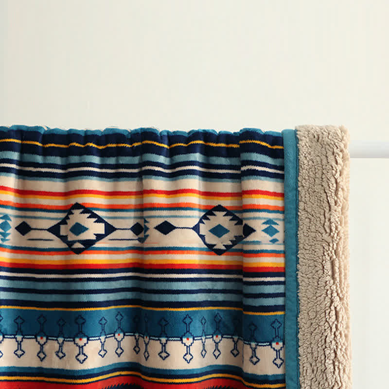 Manta de cama suave y cálida geométrica