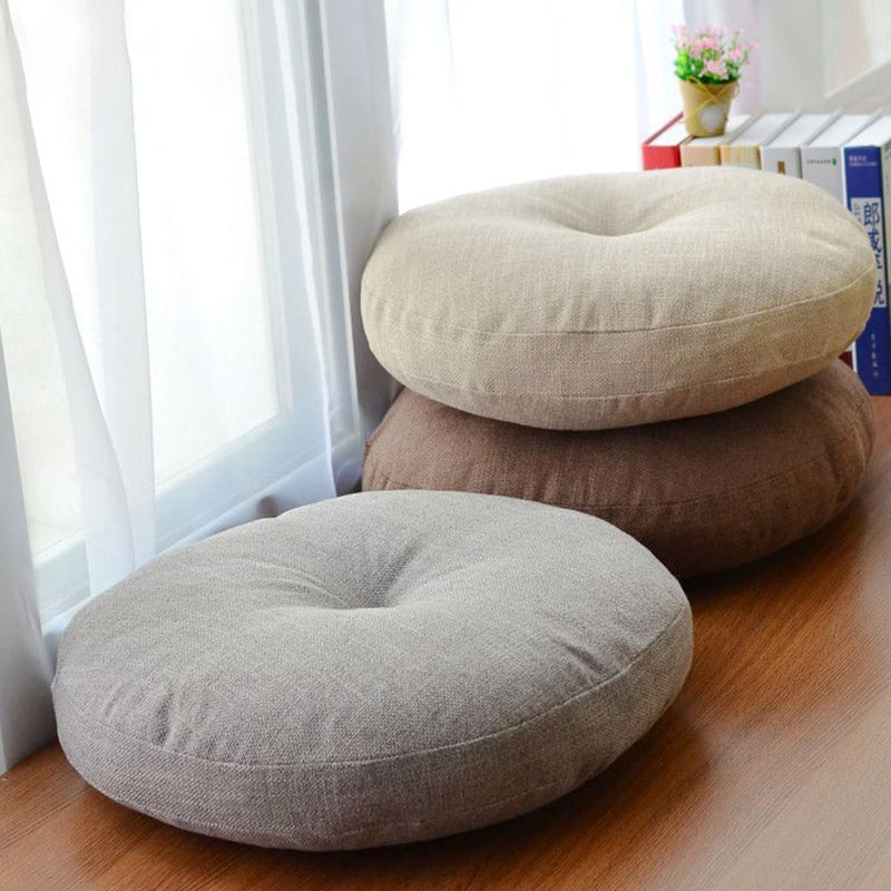 Cojín de lino con diseño simple de loto y Buddha Stones para meditación, decoración para el hogar y la sala de estar.