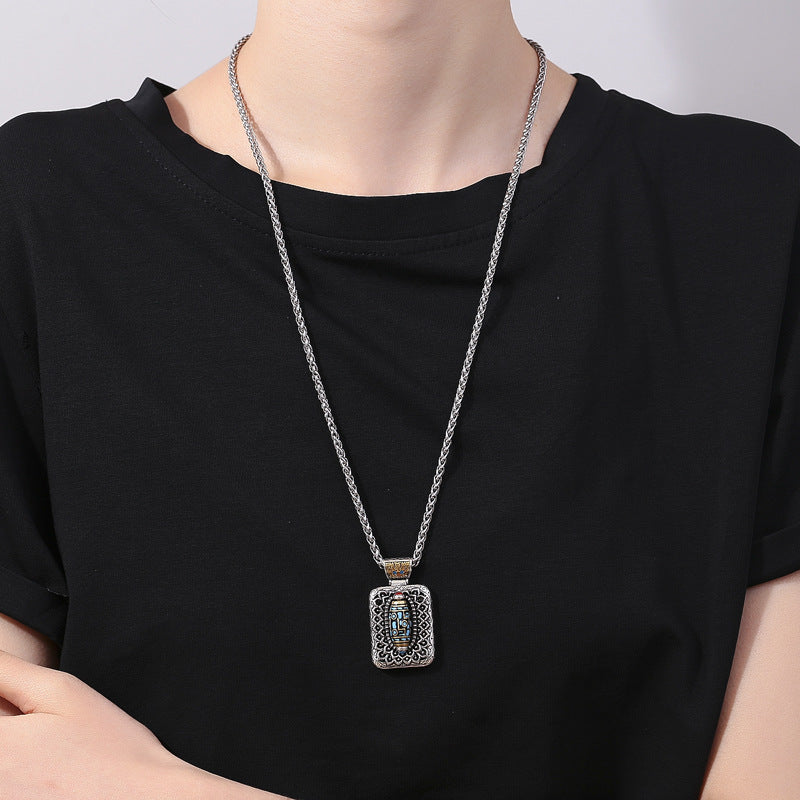 Colgante de collar giratorio curativo de cobre con diseño de cuentas Dzi de nueve ojos de Buddha Stones