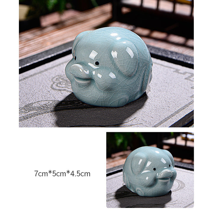 Buddha Stones zodiaco chino riqueza cerámica té mascota hogar estatuilla decoración