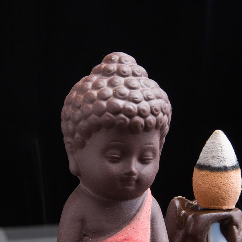 Quemador de incienso de bendición de cerámica, fuente de humo de reflujo de Buddha Stones , decoración