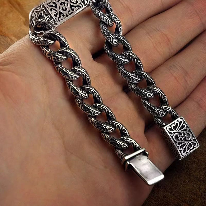 Pulsera curativa grabada con patrones vintage de Buddha Stones
