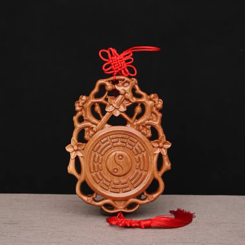 Mapa Feng Shui Bagua Madera de Durazno Mapa de Energía de Equilibrio Anudado Chino - 18*13,6 cm - image 0