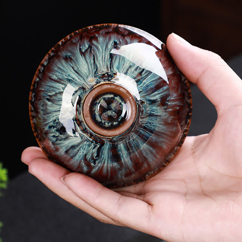 Tazas de té de cerámica coloridas con Buddha Stones para el hogar y la oficina
