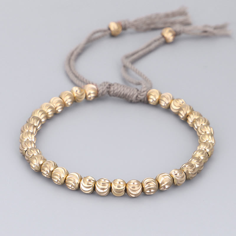 Pulsera de hilo de la suerte con cuentas de cobre hechas a mano tibetana con Buddha Stones
