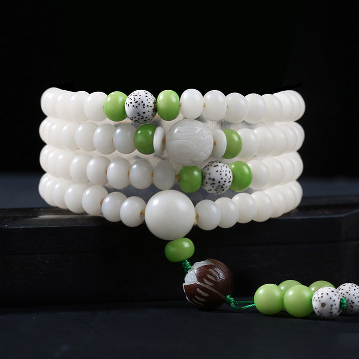 Pulsera con dijes de bendición de loto con cuentas de semillas Bodhi de Buddha Stones
