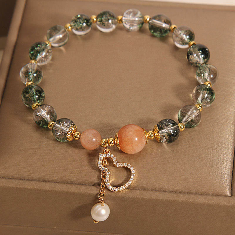 Pulsera de confianza con dije de calabaza fantasma verde de Buddha Stones