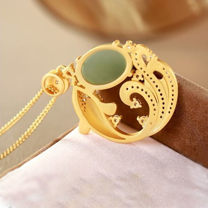 Buddha Stones Cian Jade Koi Fish Curación Calma Collar Colgante - image 10