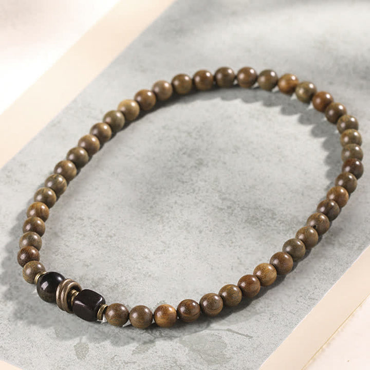 Pulsera de paz calmante de cristal de sándalo verde tibetano