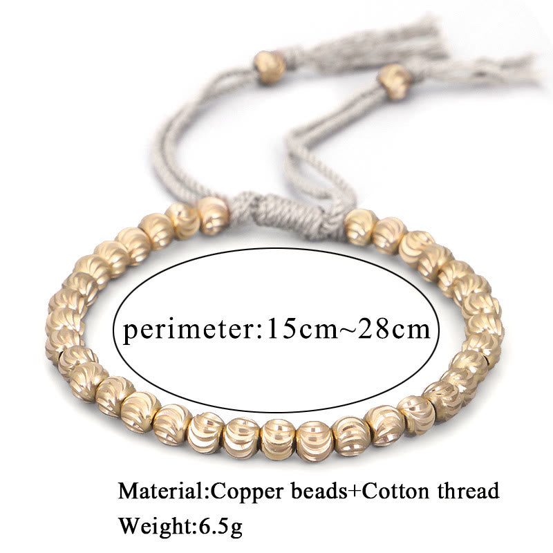 Pulsera de hilo de la suerte con cuentas de cobre hechas a mano tibetana con Buddha Stones
