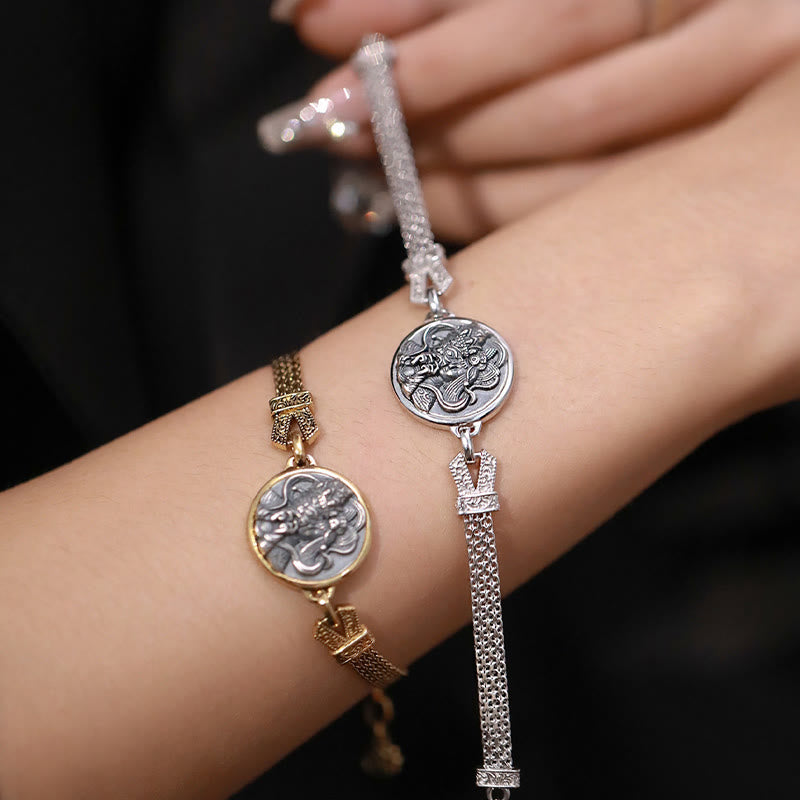 Pulsera de protección de bendición de la diosa de la riqueza Zakiram de plata de ley 925 tibetana con Buddha Stones