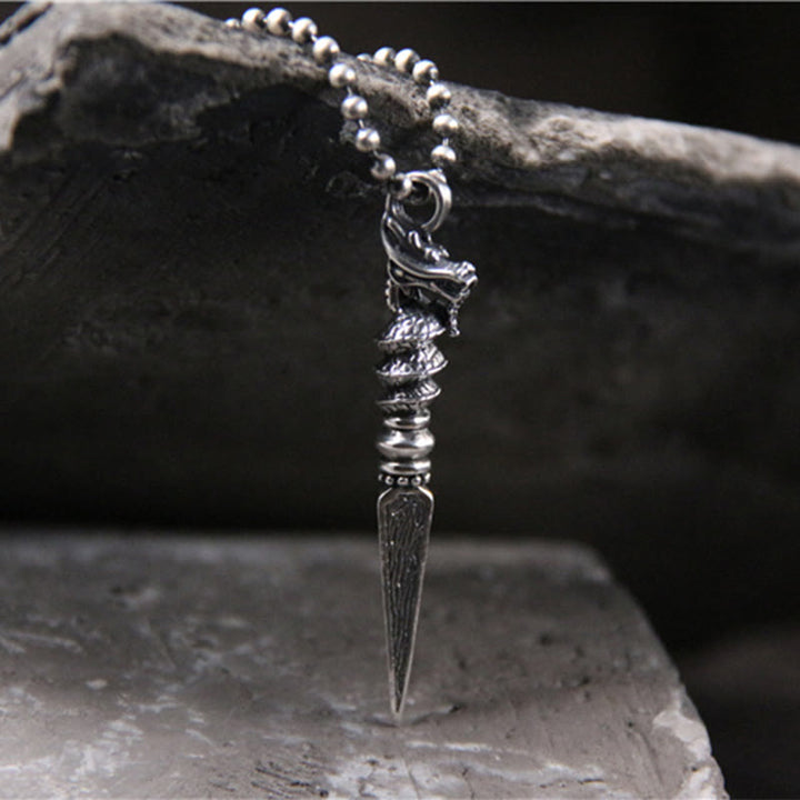 ❗❗❗Una venta flash: colgante de collar de protección Dorje Vajra con diseño del Año del Dragón de plata de ley 925 con Buddha Stones
