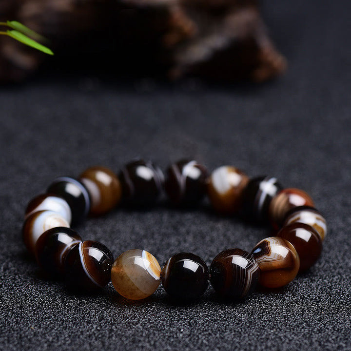 Pulsera Buddha Stones Sardónix Tibetano Felicidad Positiva