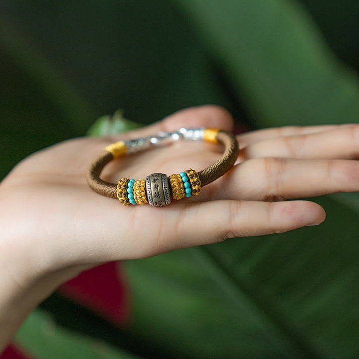 Pulsera trenzada de protección de la suerte con nudo King Kong, amuleto tibetano hecho a mano con Buddha Stones