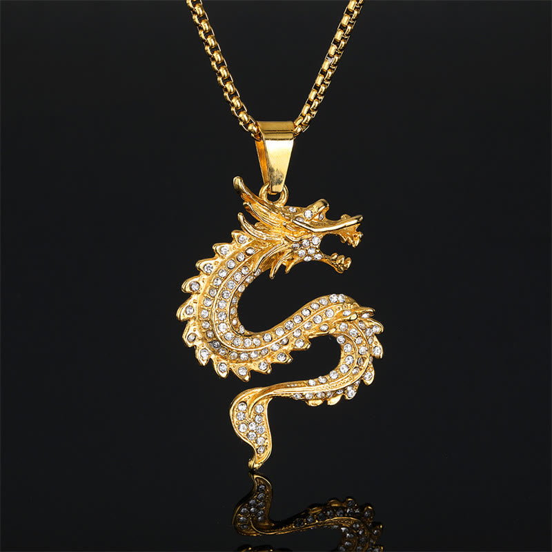 Colgante de collar de protección con circonita y dragón del zodiaco chino con Buddha Stones - Dragón (Protección♥Éxito) - image 1