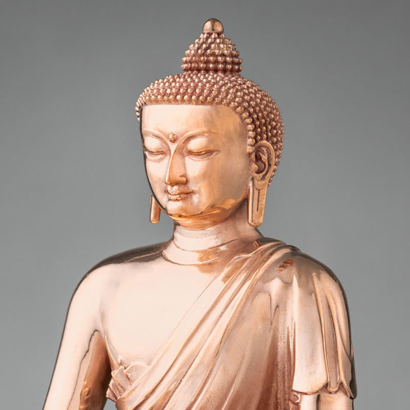 Estatuilla de Buda Gautama Shakyamuni, estatua de cobre de serenidad, decoración del hogar