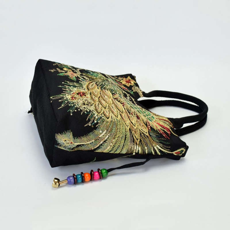 Bolso tote con bordado de pavo real y Buddha Stones, bolso de hombro, bolso cruzado - image 13