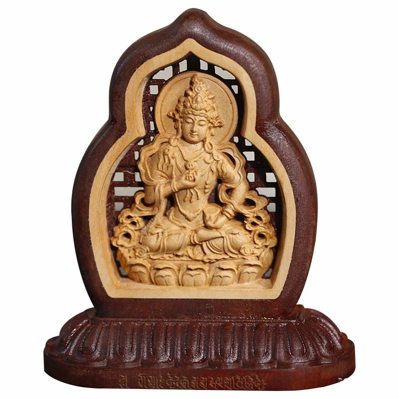Estatua de la compasión grabada en madera de Buda Vajrasattva, decoración