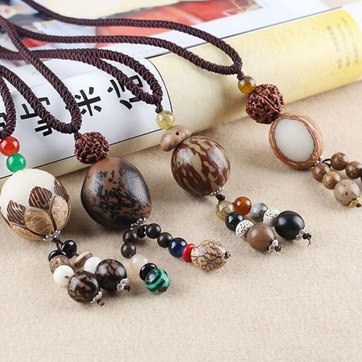 Collar con colgante de armonía de la sabiduría del loto de la semilla de Bodhi de las Buddha Stones - image 15
