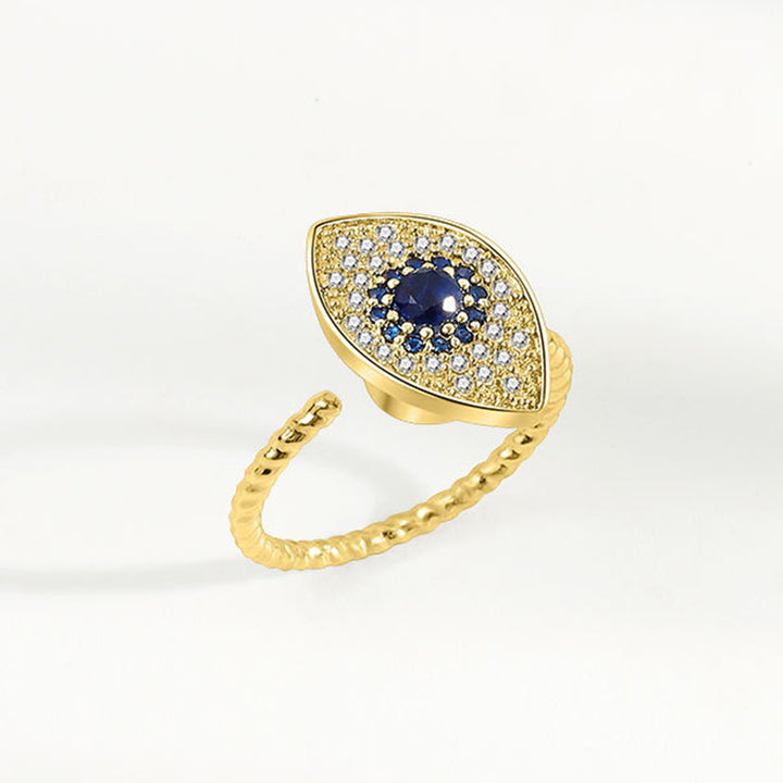 Anillo giratorio de plata de ley 925 con protección contra el mal de ojo