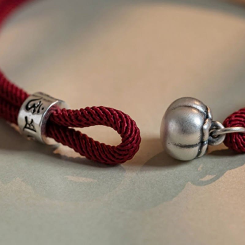 Pulsera trenzada de plata de ley 925 con Buddha Stones, Om Mani Padme Hum tibetano hecho a mano, amuleto de caqui, protección de la suerte