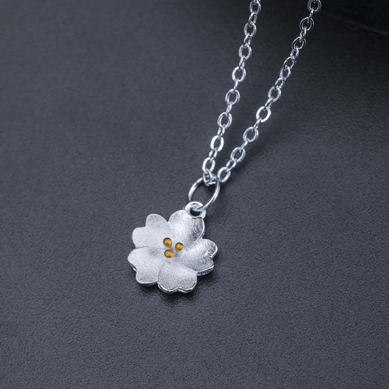 Colgante de plata de ley 925 con Buddha Stones , flor de cerezo, bendición de flores
