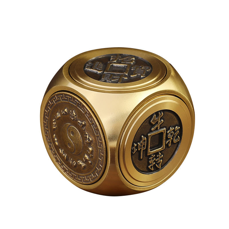 Buddha Stones cuatro bestias Feng Shui Yin Yang Bagua moneda de cobre armonía decoración giratoria