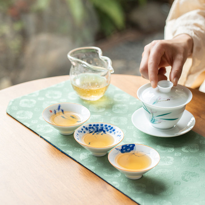 Taza de té de Kung Fu con Buddha Stones, flor de Mandala, pez Koi, pájaro de loto, caquis, 50ml
