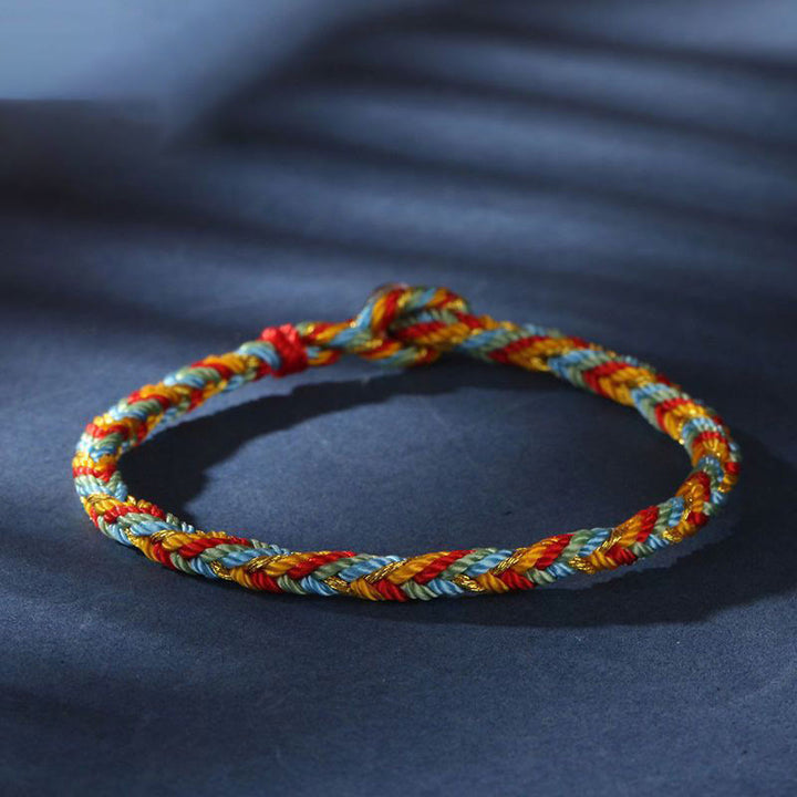 Buddha Stones &quot;Que estés sano y salvo todo el año&quot; Pulsera Suerte Multicolor
