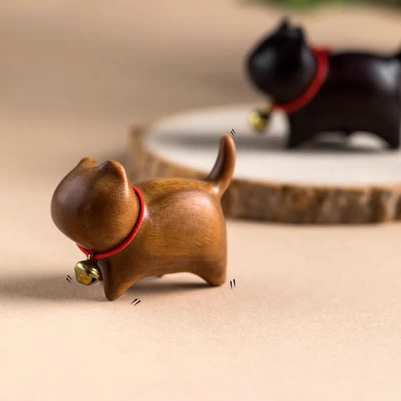 Buddha Stones, sándalo verde, hoja pequeña, sándalo rojo, animales lindos, gato, decoración relajante y de paz. - Gato de sándalo verde - image 0