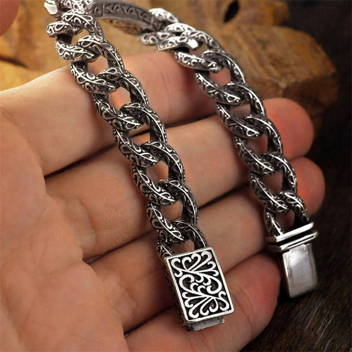 Pulsera curativa grabada con patrones vintage de Buddha Stones