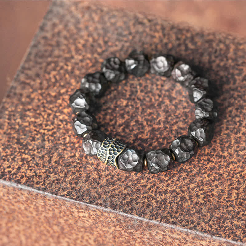Pulsera de pareja de equilibrio de paz de cobre y madera de ébano