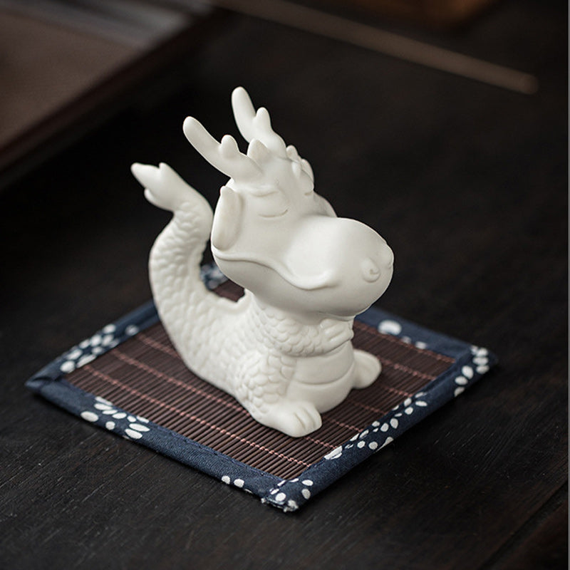 Buddha Stones, año del dragón, suerte, porcelana blanca, cerámica, té, mascota, decoración del hogar