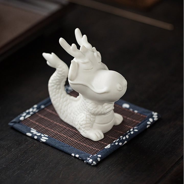 Buddha Stones, año del dragón, suerte, porcelana blanca, cerámica, té, mascota, decoración del hogar