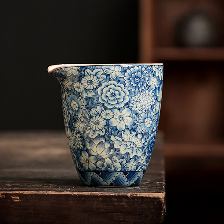 Buddha Stones porcelana azul y blanca té chino Gongfu cerámica tetera de kungfú taza filtro de té bote