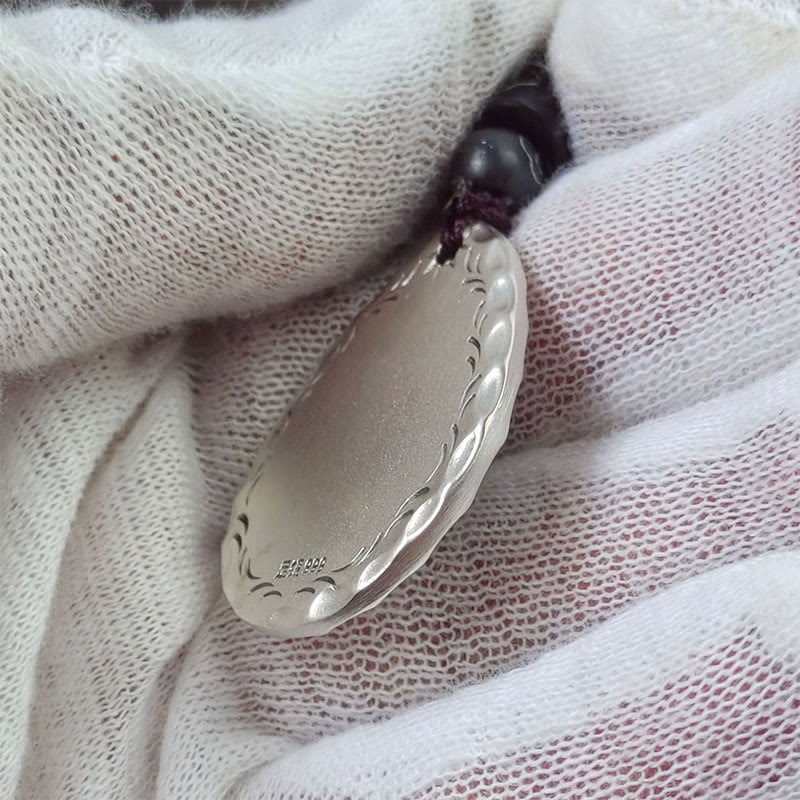 Buddha Stones Vintage Plata de Ley 999 Yin Yang Bagua diseño de gota de agua equilibrio armonía collar colgante - image 12