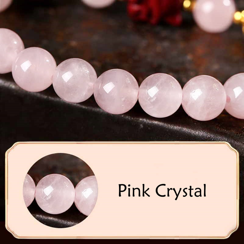 Pulsera de amor de zorro de nueve colas de cinabrio de cristal rosa natural con Buddha Stones