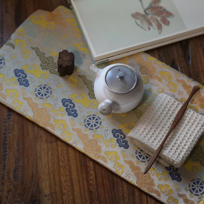 Posavasos para taza de té con diseño de brocado floral elegante