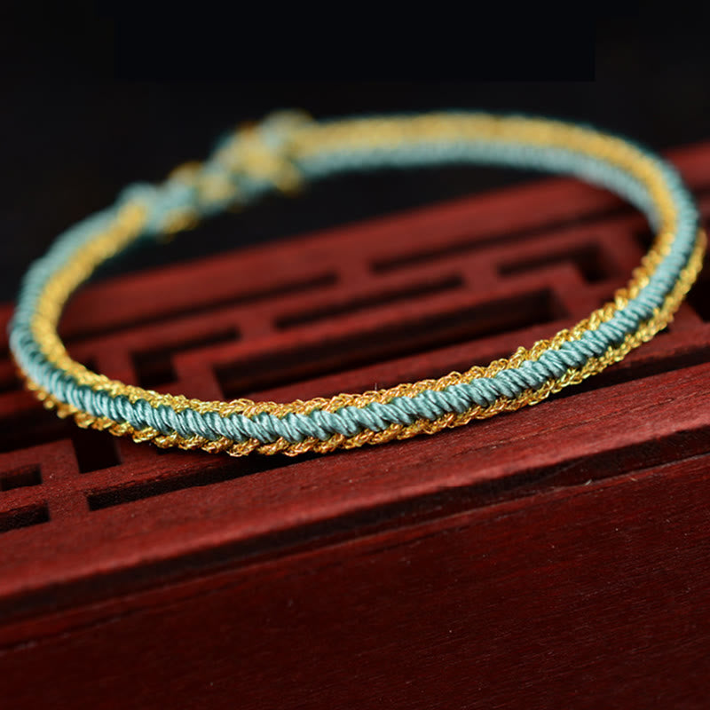 Pulsera de nudo de paz de ocho hilos hecha a mano con cuerda bicolor de Buddha Stones