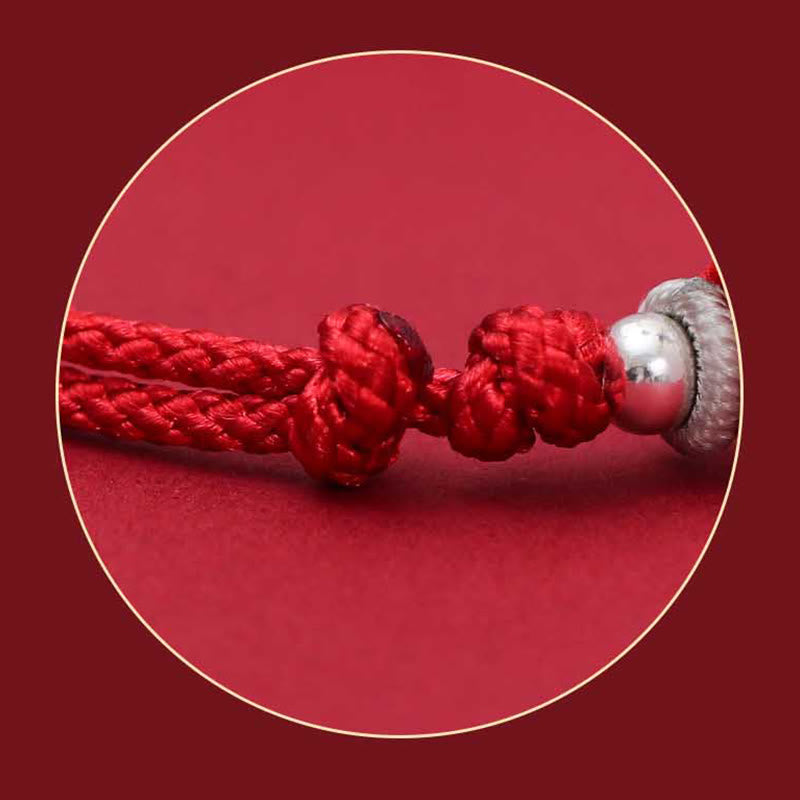 Pulsera trenzada hecha a mano de plata de ley 925 con Buddha Stones PiXiu Fu personaje riqueza suerte