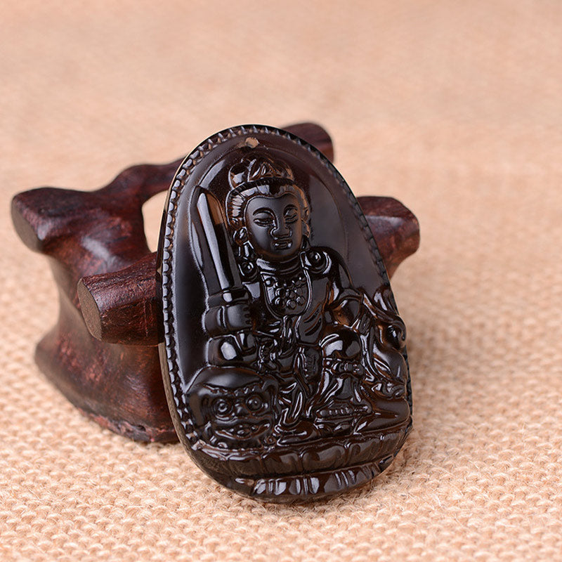 Collar de protección de obsidiana del zodíaco chino