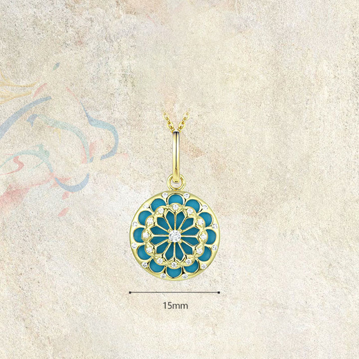 Colgante de plata de ley 925 con Buddha Stones , redondo, turquesa, circonita, protección, fuerza - image 6