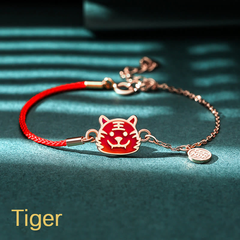 Pulsera de cadena de hilo rojo con Buddha Stones , Plata de Ley 925, que cambia de color, protección de la suerte del zodiaco chino - Tigre (circunferencia de muñeca 14-15 cm) - image 7