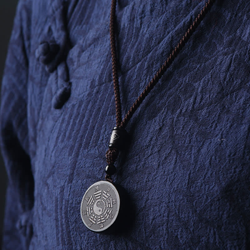 Colgante de collar de fuerza Yin Yang de Bagua de obsidiana negra con Buddha Stones - image 2
