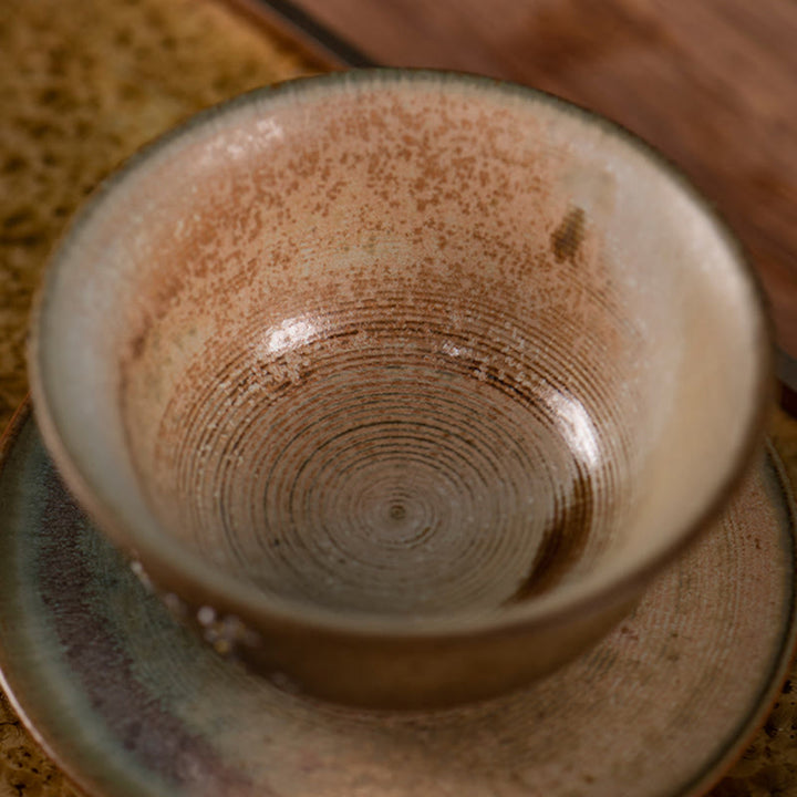Buddha Stones Jingdezhen Pintado A Mano Ru Horno Porcelana Hanfu Niña Flor Cerámica Gaiwan Sancai Taza De Té Kung Fu Taza De Té Y Platillo Con Tapa