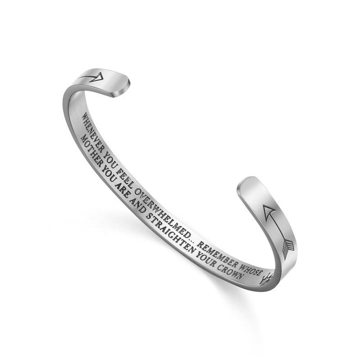 Pulseras inspiradoras de Buddha Stones, regalo personalizado para ella, brazalete con Mantra grabado, joyería de corona