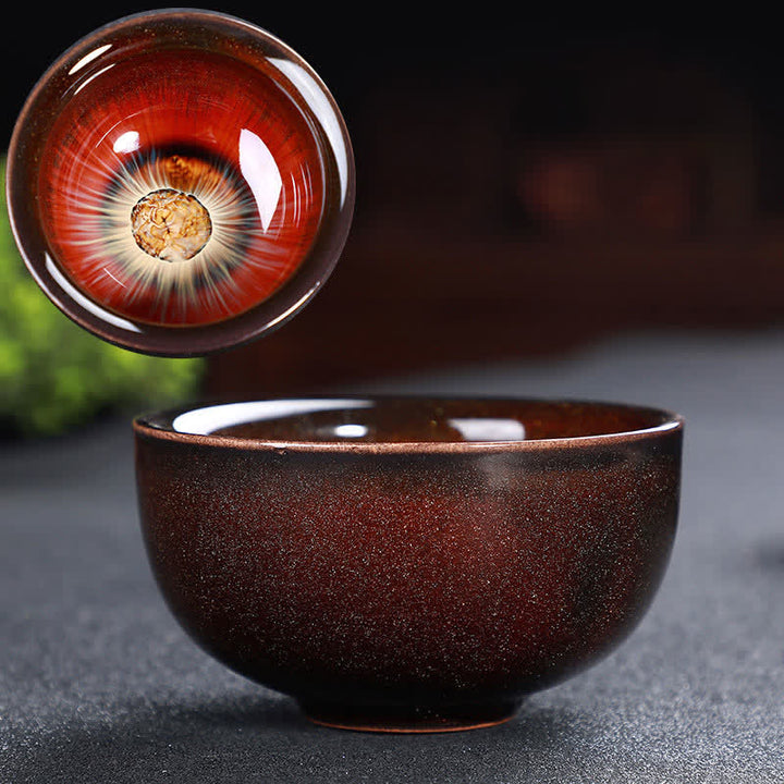 Tazas de té de cerámica coloridas con Buddha Stones para el hogar y la oficina
