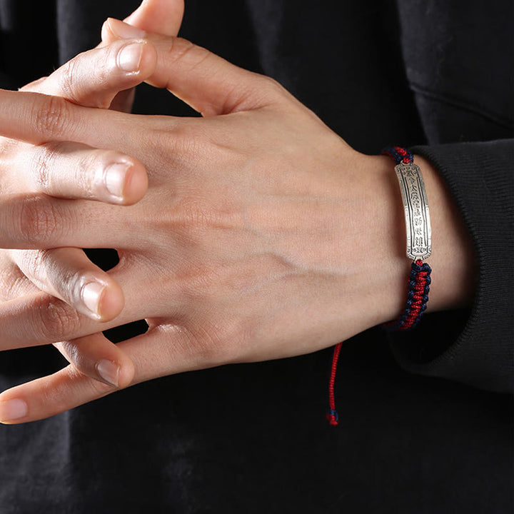 Pulsera de protección con amuleto de la paz de plata de ley 925 con Buddha Stones
