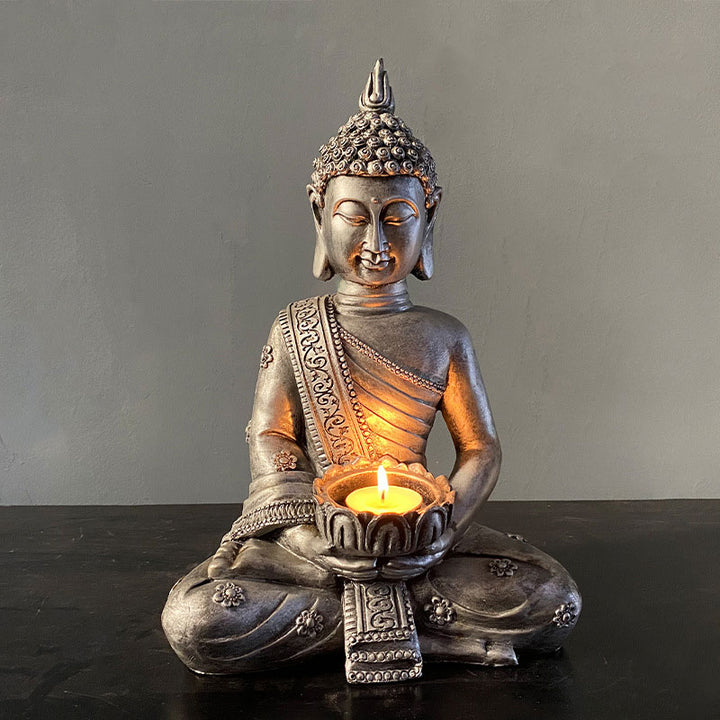 Candelabro de decoración de bendición de Buda tibetano con Buddha Stones