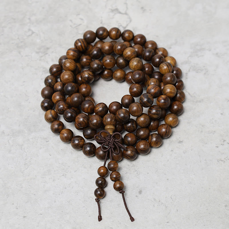 Pulsera de cuentas de Mala con Buddha Stones , 108, oración, meditación, sándalo, elástica - image 2